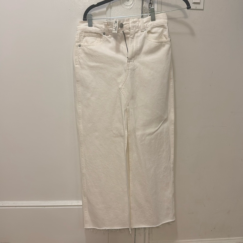 Madewell white denim skirt with tag